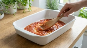 Étape 13: Étalez une fine couche de sauce tomate au fond du...