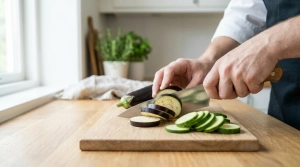 Étape 3: Coupez les aubergines en rondelles de la même ép...