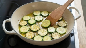 Étape 8: Faites revenir ensuite les rondelles de courgettes...