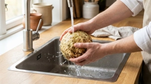Étape 1: Lavez soigneusement le céleri-rave sous l'eau fro...