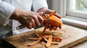 Étape 2: Épluchez les patates douces à l'aide d'un écono...