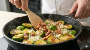 Étape 16: Remettez les lardons croustillants dans la poêle ...