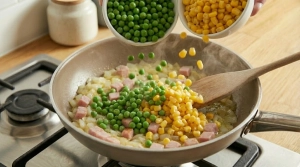 Étape 11: Incorporez les petits pois et le maïs dans la po�...