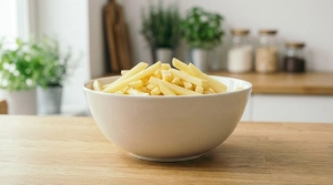 Étape 7: Déposez les frites séchées dans un grand saladi...