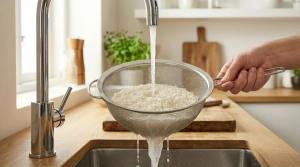 Étape 3: Rincez le riz basmati dans une passoire sous l'eau...