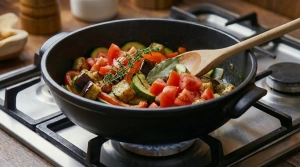 Étape 11: Remettez les aubergines dans la cocotte. Ajoutez l...