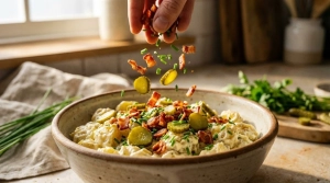 Étape 11: Ajoutez le bacon croustillant, les rondelles de co...