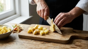 Étape 2: Épluchez les pommes de terre et coupez-les en dé...