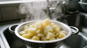 Étape 4: Égouttez les pommes de terre et laissez-les tiéd...