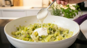 Étape 12: Incorporez la crème fraîche épaisse aux poireau...