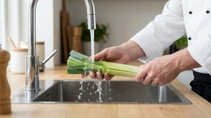 Étape 2: Incisez les poireaux dans la longueur sur toute la...