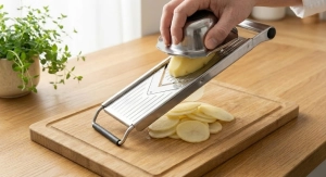 Étape 7: Coupez les pommes de terre en rondelles très fine...