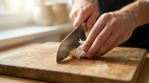 Étape 4: Pelez la première gousse d'ail, dégermez-la si n...