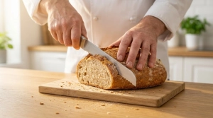 Étape 7: Coupez le pain de campagne en tranches régulière...
