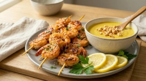 Étape 9: Dressez les brochettes de crevettes sur un beau pl...