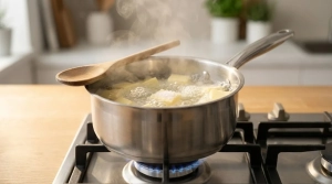 Étape 2: Dans une casserole, versez l'eau, le sel et les d�...