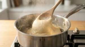 Étape 4: Remettez la casserole sur feu moyen et desséchez ...