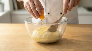 Étape 6: Ajoutez les œufs un par un, en mélangeant énerg...