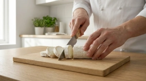 Étape 4: Découpez la bûche de chèvre en 4 rondelles épa...