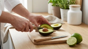 Étape 1: Coupez les avocats en deux, retirez le noyau et r�...