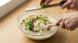 Étape 6: Incorporez la morue émiettée et tous les aromate...