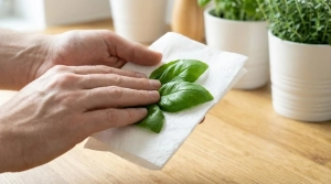 Étape 5: Lavez les feuilles de basilic et séchez-les déli...