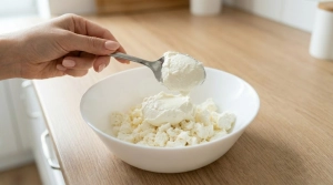Étape 3: Ajoutez le fromage frais dans le bol avec la feta....