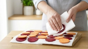 Étape 4: Disposez les rondelles de légumes sur du papier a...