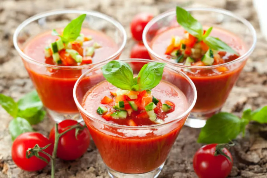 Verrines de gaspacho