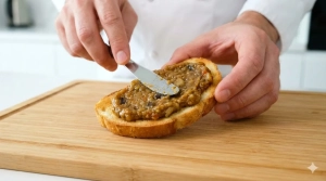 Étape 19: Tartinez généreusement le caviar d'aubergines su...