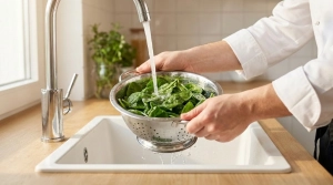 Étape 1: Lavez soigneusement les épinards frais à l'eau f...