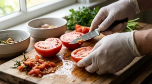 Étape 2: Coupez la chair des tomates en très petits dés (...
