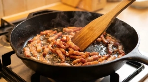 Étape 4: Faites revenir les lardons fumés à sec dans une ...