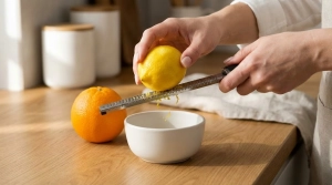 Étape 1: Zestez finement le citron et l'orange au-dessus d'...