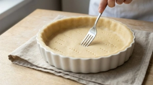 Étape 15: Piquez le fond de tarte généreusement avec une f...