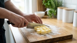 Étape 1: Coupez le beurre froid en petits dés réguliers....
