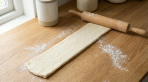 Étape 6: Étalez ce pâton en un long rectangle régulier d...