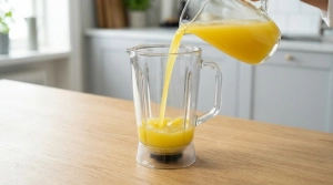 Étape 4: Versez le jus d'ananas dans le bol du blender....