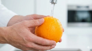 Étape 3: Rincez l'orange sous l'eau froide pour nettoyer so...