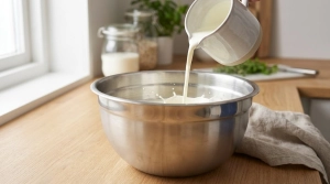 Étape 2: Sortez les ustensiles du froid et versez la crème...