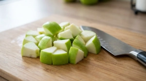 Étape 3: Coupez la pomme Granny Smith en dés moyens en con...