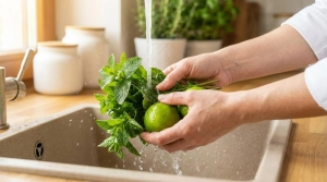 Étape 1: Lavez soigneusement les feuilles de menthe et le c...