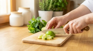 Étape 2: Coupez le citron vert en petits dés ou en quartie...