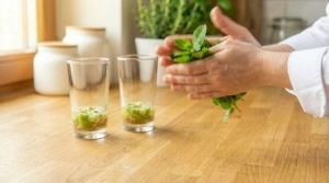 Étape 5: Ajoutez les feuilles de menthe dans les verres. As...