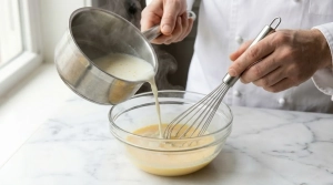 Étape 5: Ajoutez la farine au mélange œufs-sucre et fouet...