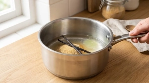 Étape 1: Dans une casserole, versez l'eau et le sucre de ca...