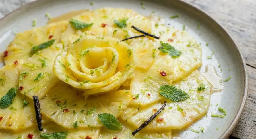 Carpaccio d'ananas à la menthe et citron vert - Image 2