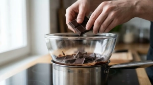 Étape 8: Cassez le chocolat noir en morceaux dans un bol su...