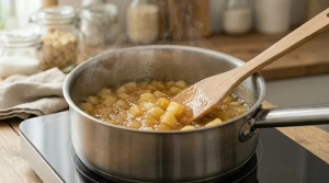 Étape 5: Portez à ébullition, puis baissez le feu. Couvre...