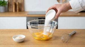 Étape 2: Dans un saladier, cassez les œufs et ajoutez le s...